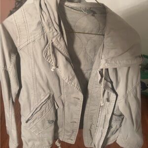 American Eagle Outfitters Light Gray Utility Jacket